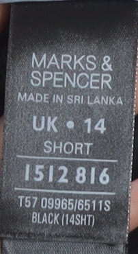 Marks & Spencer Women's Black Straight Trousers Size 14