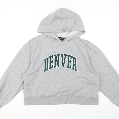 New Look Women's Grey Pullover Hoodie M