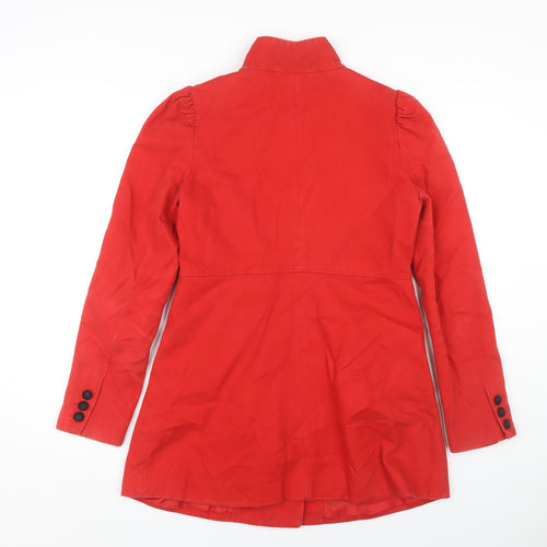 H&M Women's Red Cotton Pea Coat Size 12