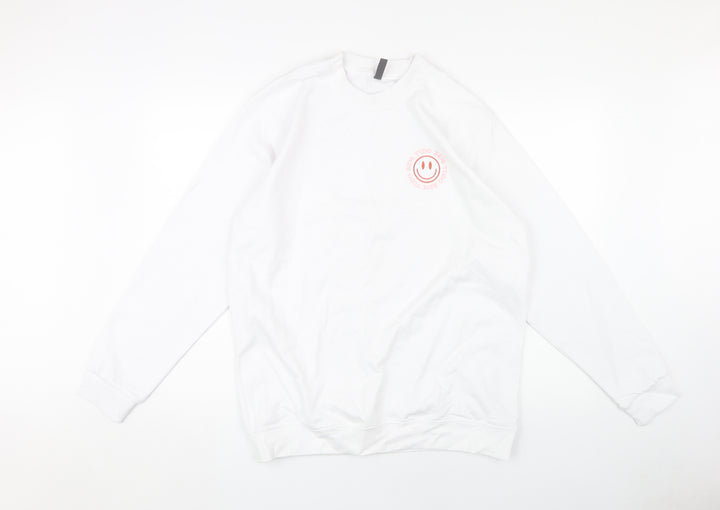 Kariban Unisex White Pullover Sweatshirt L