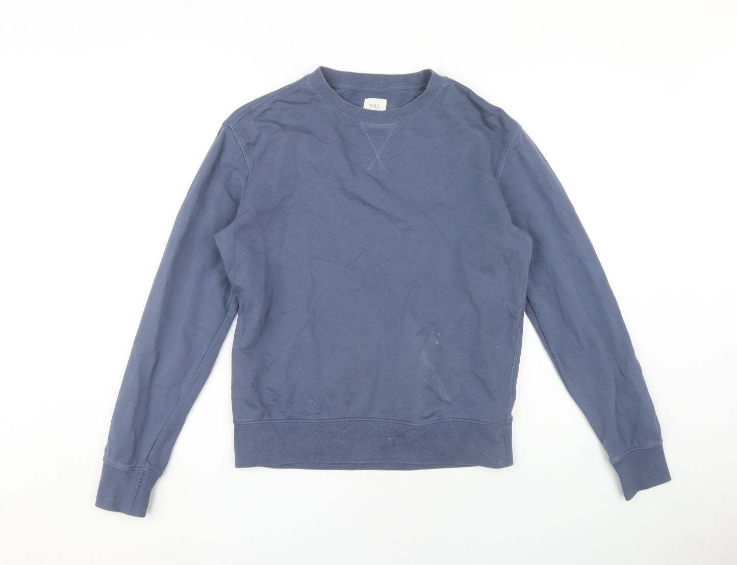 Marks and Spencer Men's Blue Sweatshirt, Size S, Pullover