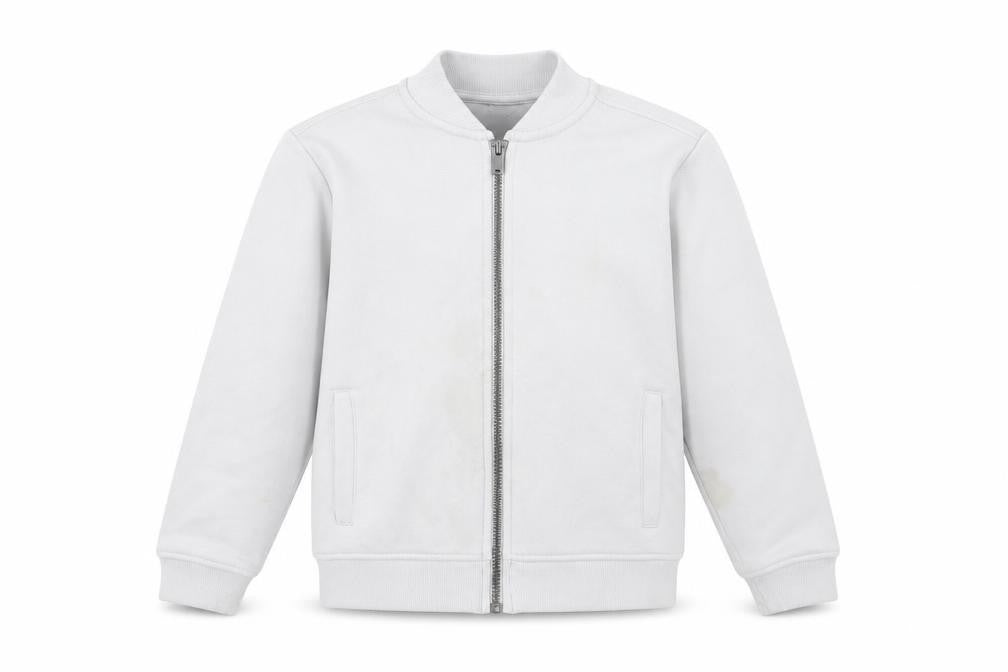 Front view of Marks & Spencer boys’ grey bomber jacket 8-9 years