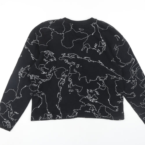 ZARA MAN Black Graphic Print Sweatshirt Med Men