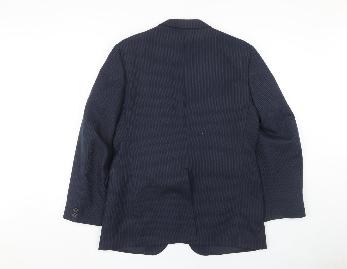 Men's Classic Blue Striped Wool Blazer - 40 S