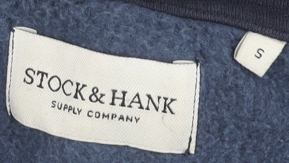 Stock & Hank Men's Blue Graphic Pullover Hoodie S