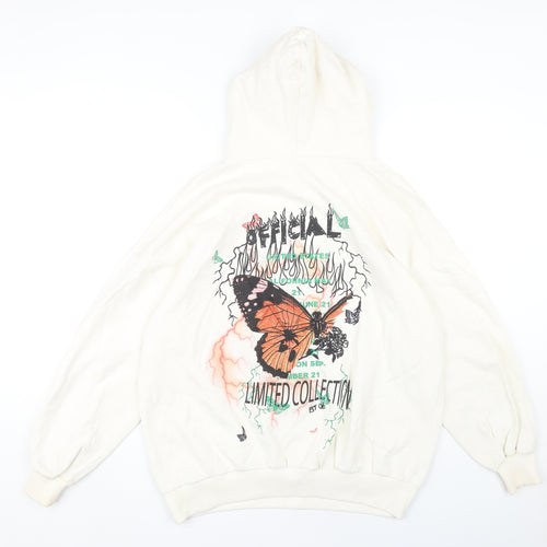 Boohoo Women's White Pullover Hoodie Size S