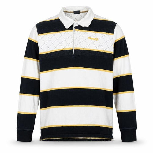 Toggi Men's Black Striped Polo, Long Sleeve, Size L