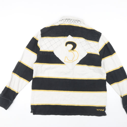 Toggi Men's Black Striped Polo, Long Sleeve, Size L