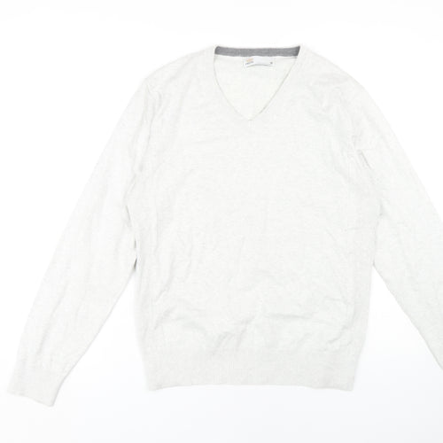 Next Men's Grey V-Neck Pullover Jumper Size M