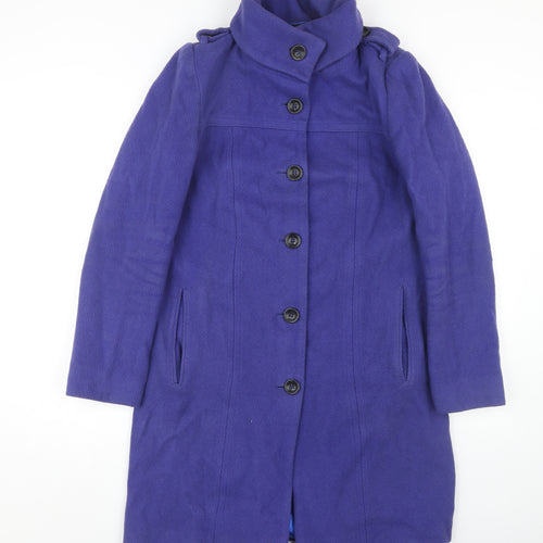 ASOS Women's Blue Long Wool Blend Overcoat Size 10