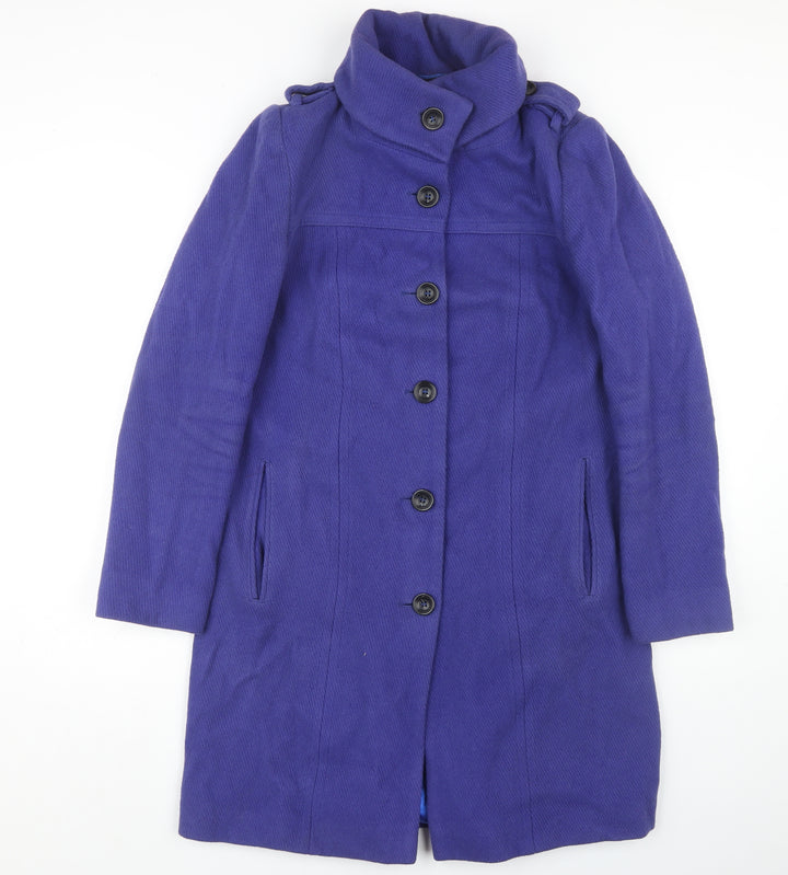 ASOS Women's Blue Long Wool Blend Overcoat Size 10