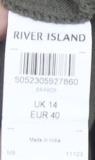 River Island Women's Green Zip Blouse - Size 14