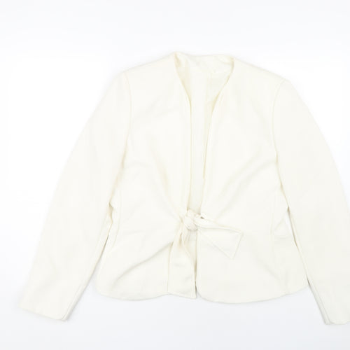 BHS Women's Ivory Belted Jacket Size 14 Formal