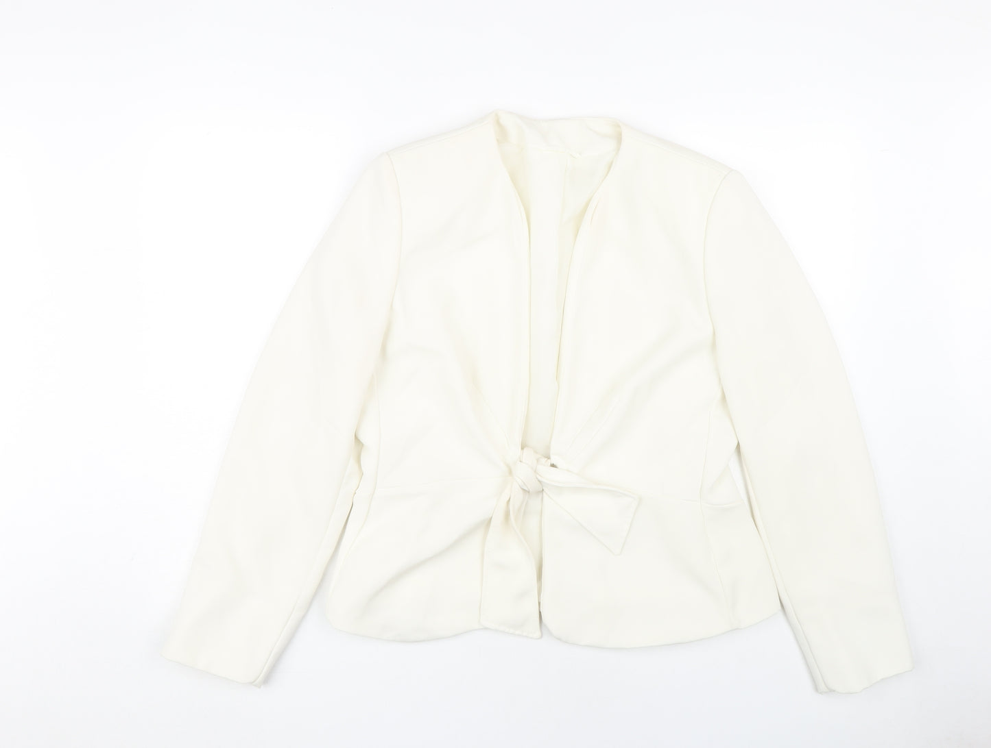 BHS Women's Ivory Belted Jacket Size 14 Formal