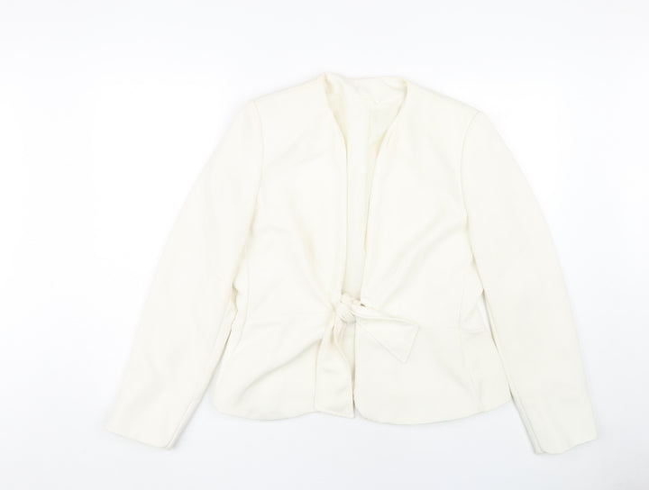 BHS Women's Ivory Belted Jacket Size 14 Formal