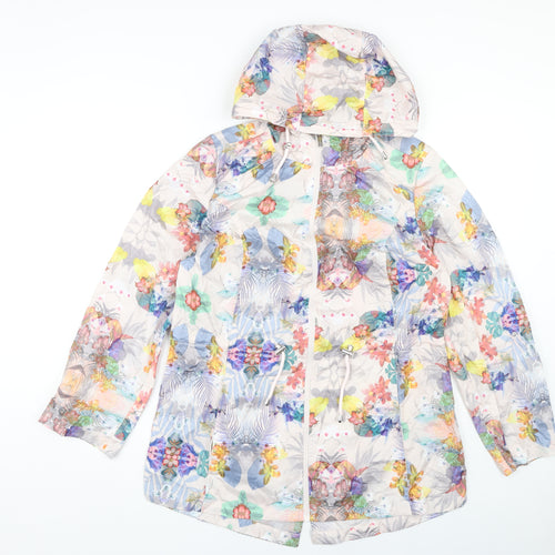Susan Graver Women's Multicoloured Floral Puffer Jacket M