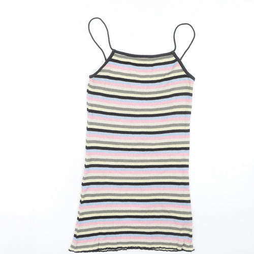 Topshop Women's Multicoloured Striped Slip Dress Size 10