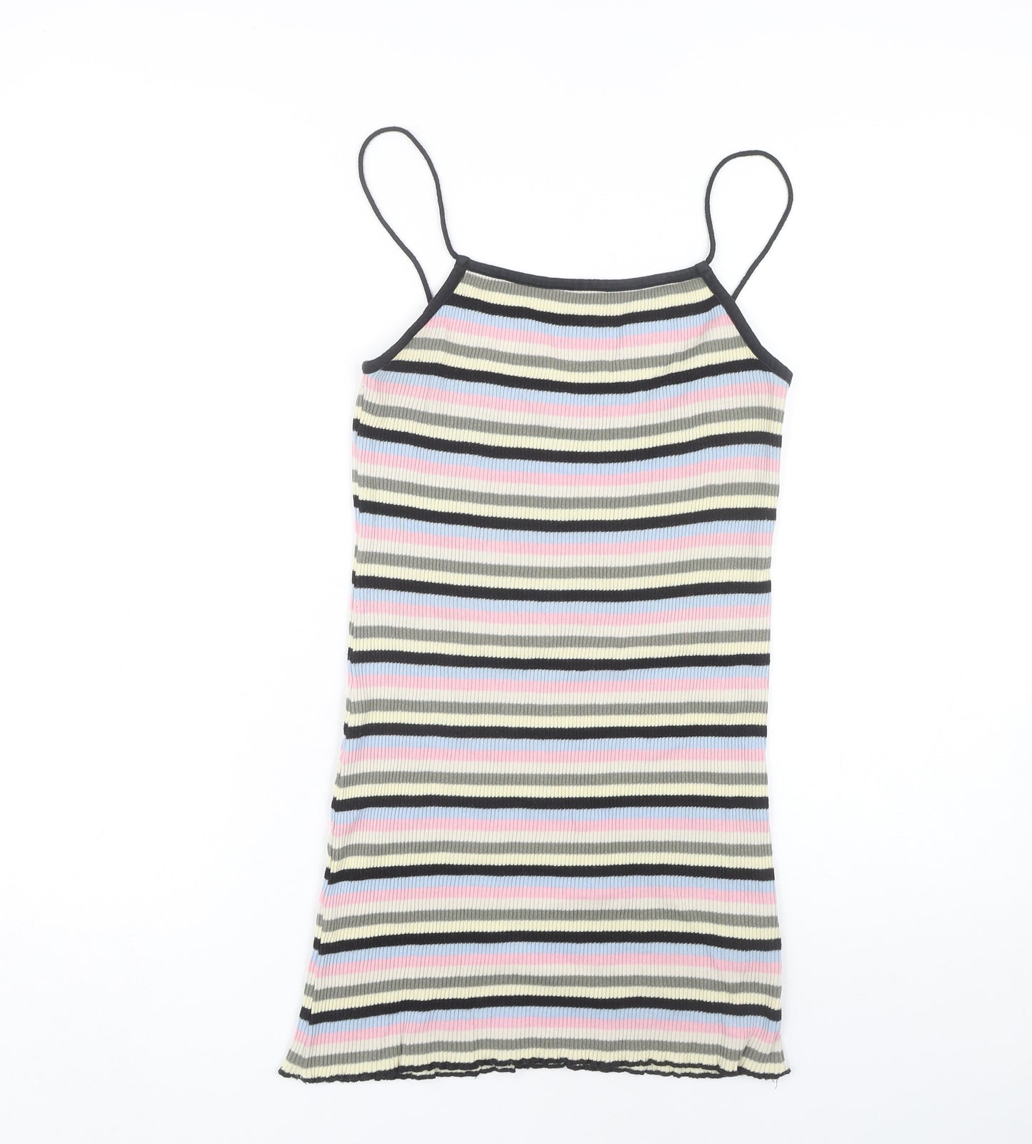 Topshop Women's Multicoloured Striped Slip Dress Size 10
