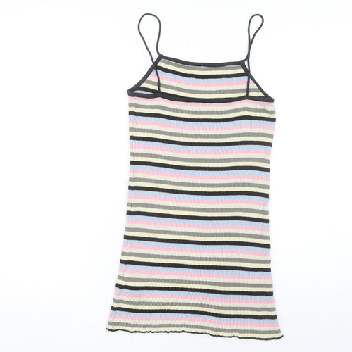 Topshop Women's Multicoloured Striped Slip Dress Size 10