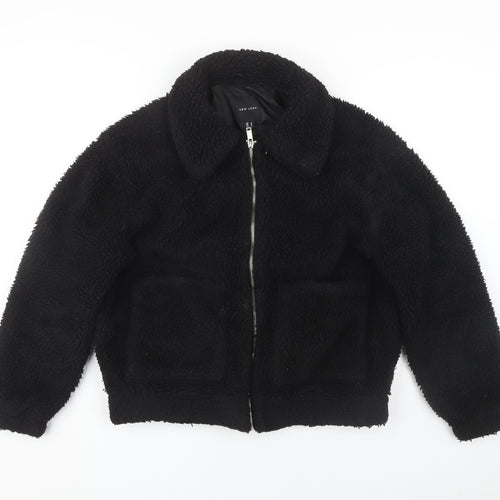 New Look Women's Black Bomber Jacket, Size M, Polyester