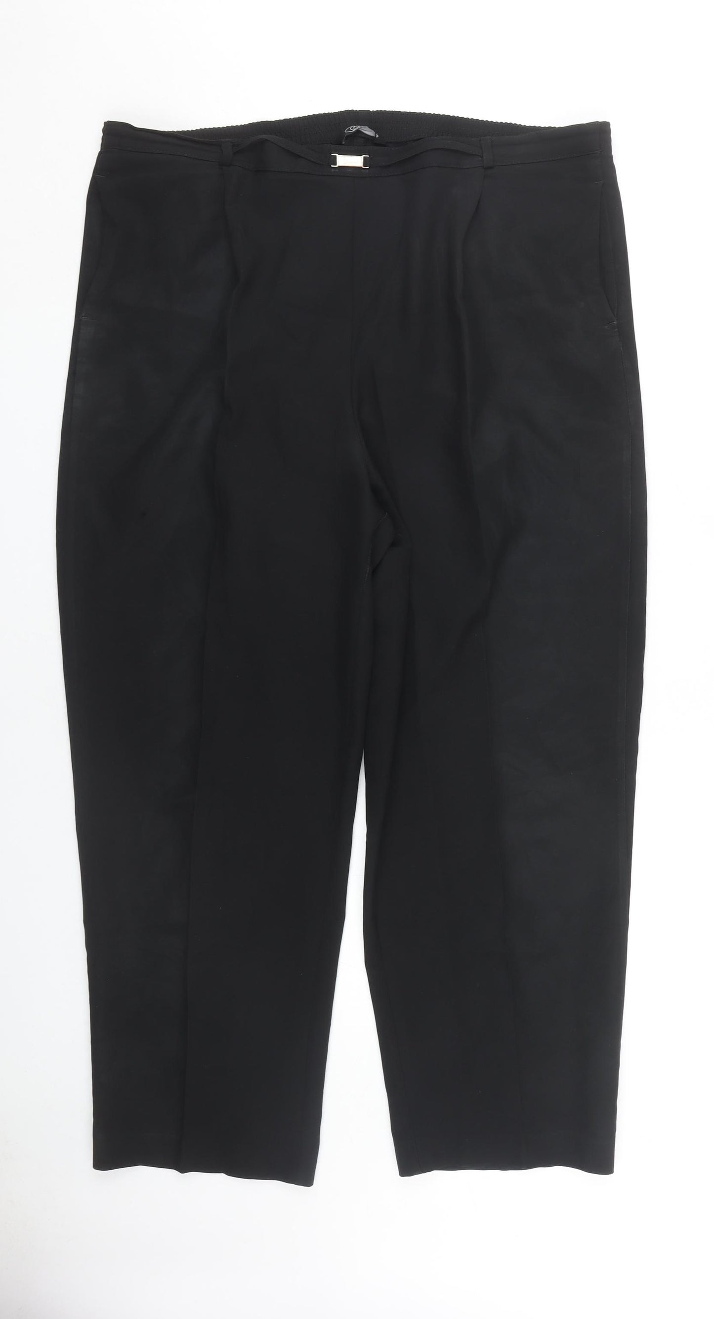 BM Women's Black Polyester Trousers Size 18