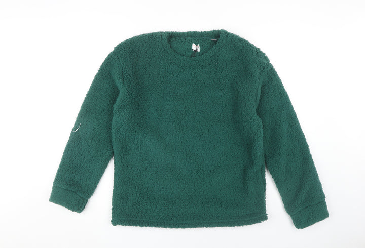 John Lewis Women's Green Fleece Pullover Sweatshirt M