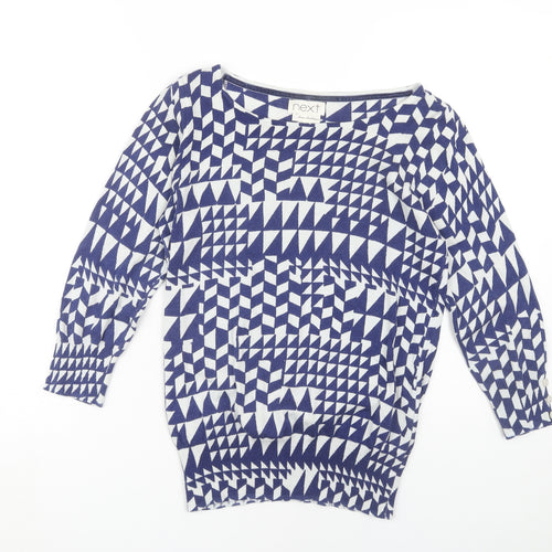Next Women's Blue Pullover Jumper, Size 12, Boat Neck
