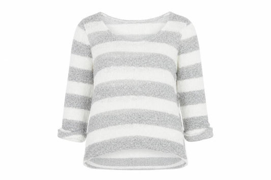Front view of Next Women Grey Striped jumper, size 10