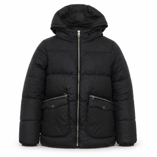Zara Girls Black Puffer Jacket 13-14 Years With Hood