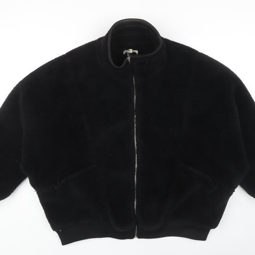 Zara Men's Black Polyester Lined Zip Jacket