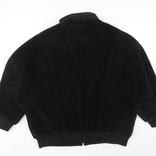 Zara Men's Black Polyester Lined Zip Jacket