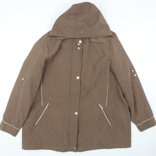 Balmoral Collection Women's Brown Hooded Mid-Length Jacket
