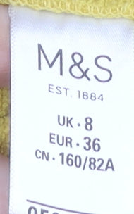 Marks and Spencer Women's Yellow Fleece Jacket Size 8