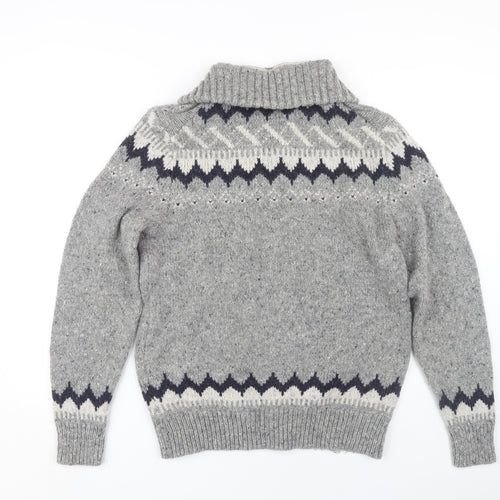 Marks and Spencer Men's Medium Grey Henley Jumper