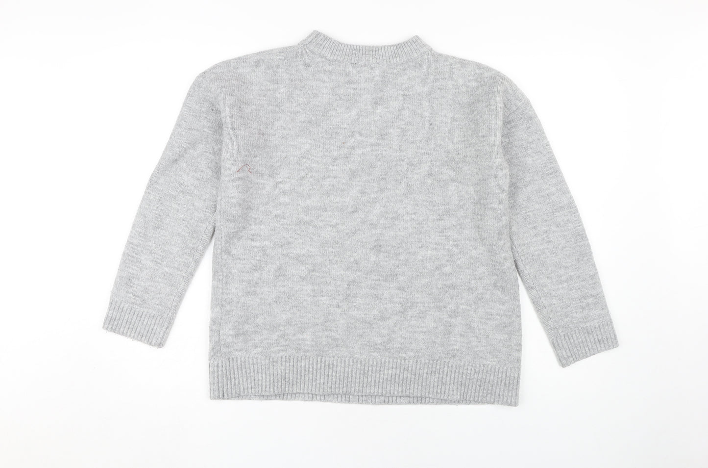 Lipsy Women's Grey Argyle Pullover Jumper Size 8
