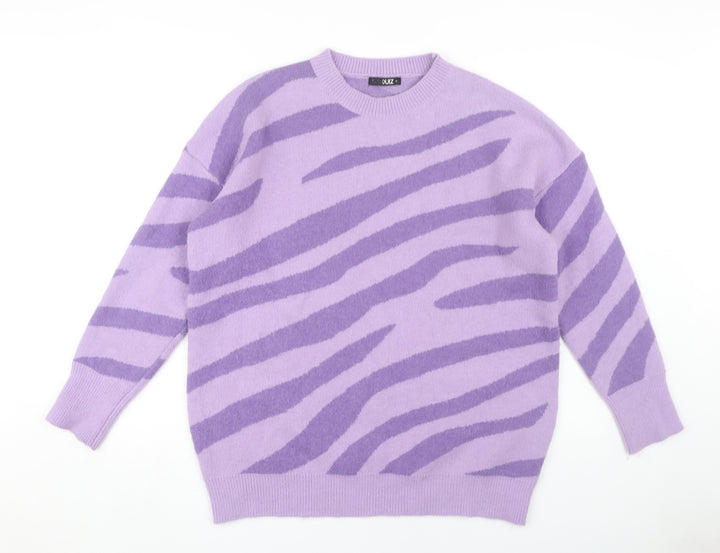 Quiz Women's Purple Animal Print Pullover Jumper M