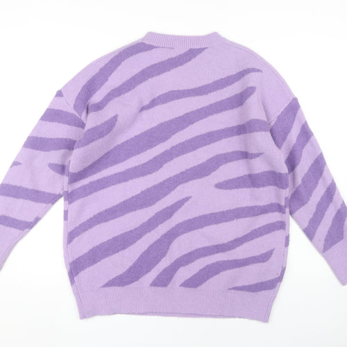 Quiz Women's Purple Animal Print Pullover Jumper M