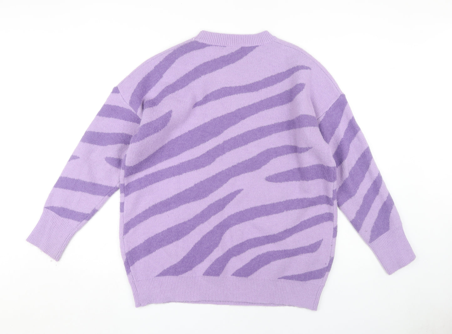 Quiz Women's Purple Animal Print Pullover Jumper M