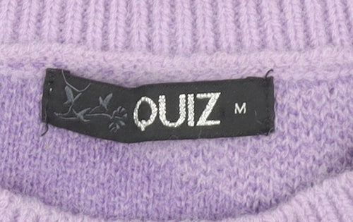 Quiz Women's Purple Animal Print Pullover Jumper M