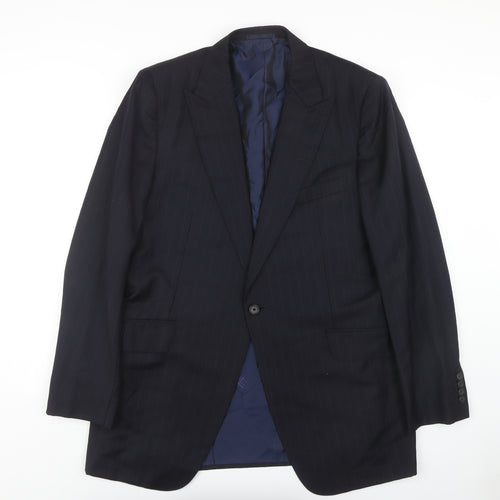 Dunhill Men's Blue Striped Suit Jacket UK 46 Regular Fit
