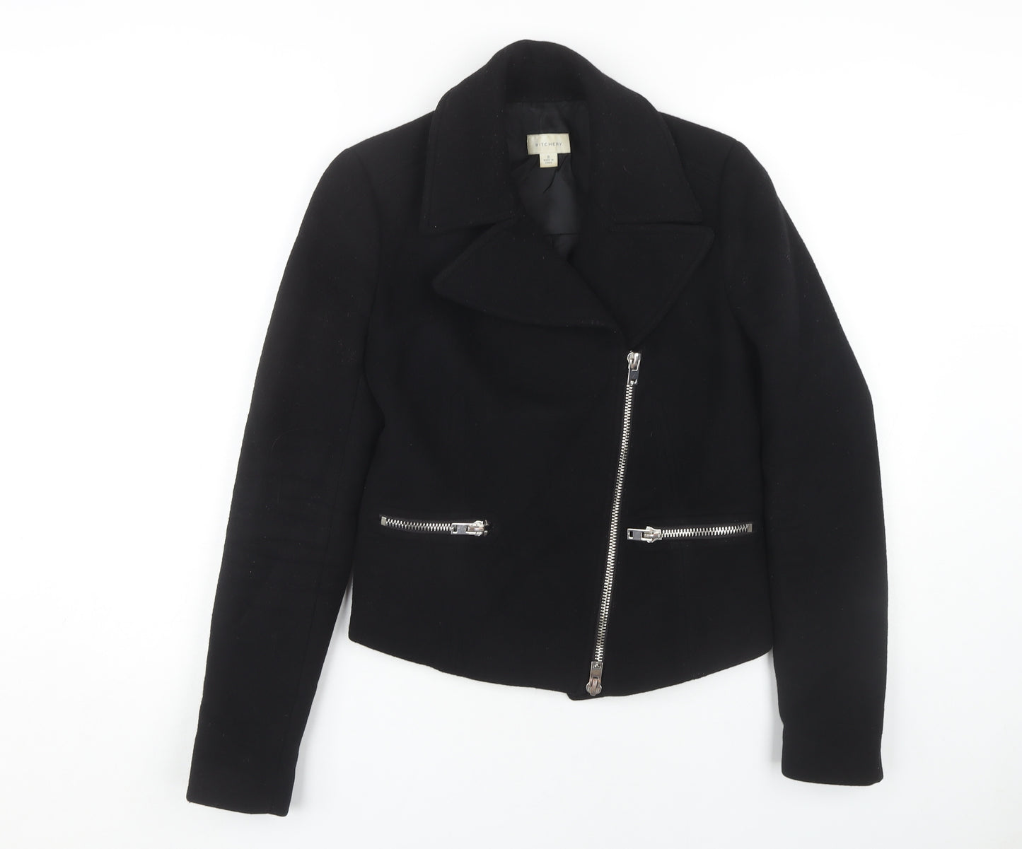 Witchery Women's Black Slim Motorcycle Jacket Size 8