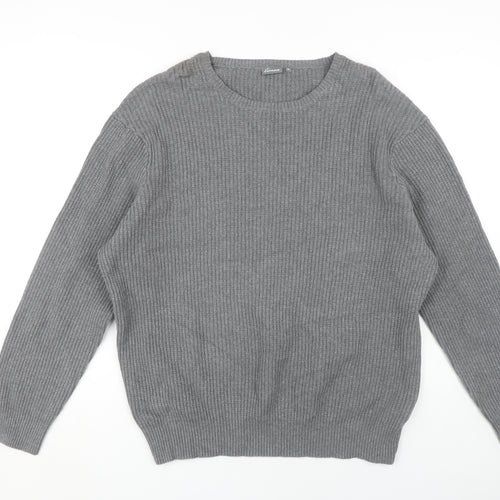 Linea Men's Grey XL Crew Neck Pullover Jumper Knit