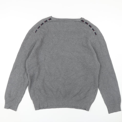 Linea Men's Grey XL Crew Neck Pullover Jumper Knit