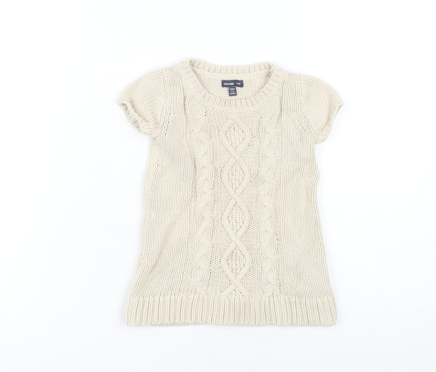 Baby Gap Unisex Beige Cotton Pullover Jumper 6-9 Months