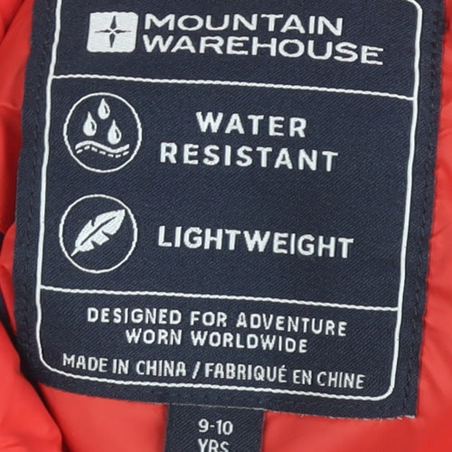 Mountain Warehouse Boys Red Puffer Jacket 9-10 Yrs Water Resistant