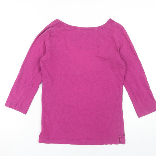 Fat Face Women's Pink V-Neck T-Shirt Size 10