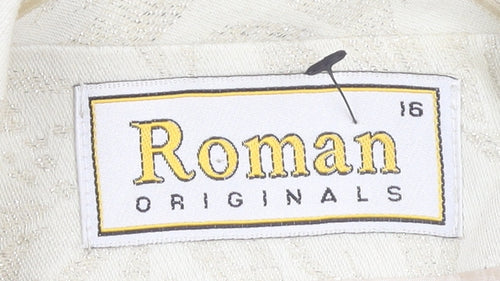 Roman Originals Women's Ivory Floral Blazer Size 16