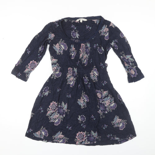 Fat Face Women's Blue Floral Tunic Blouse - Size 10