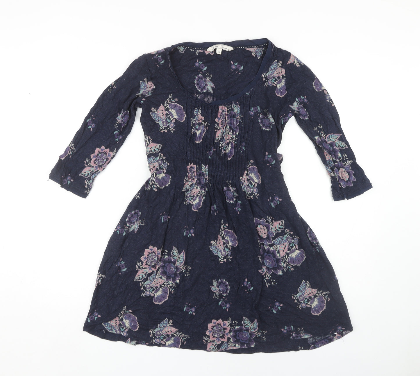 Fat Face Women's Blue Floral Tunic Blouse - Size 10