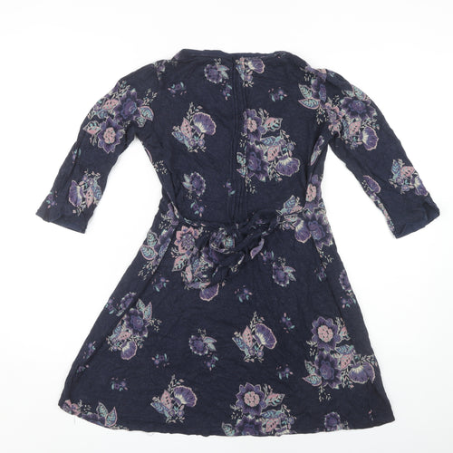 Fat Face Women's Blue Floral Tunic Blouse - Size 10